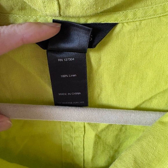 Ali Miles Lime Green Linen Tunic L Large - Picture 5 of 7